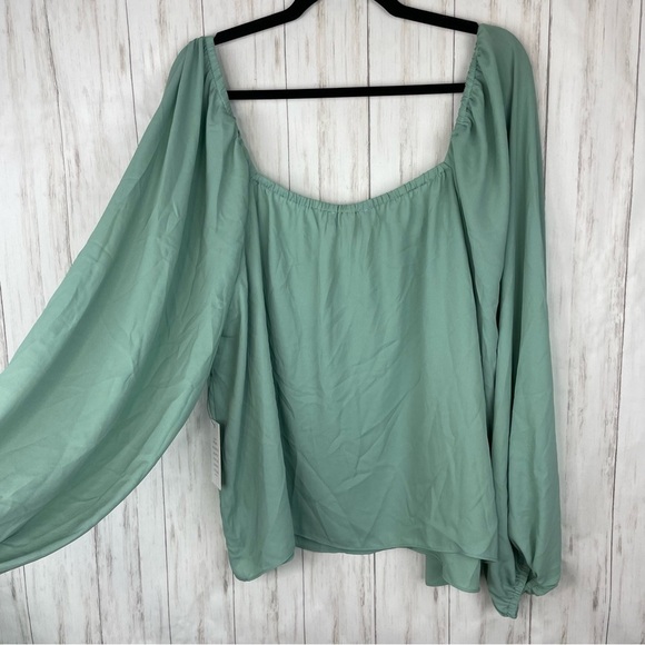 Eloquii NWT sea foam crop top blouse size 24 - Picture 6 of 7